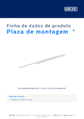 Placa de montagem  * Ficha de dados de produto PT