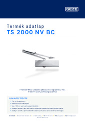 TS 2000 NV BC Termék adatlap HU