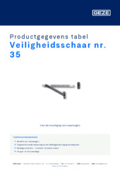 Veiligheidsschaar nr. 35 Productgegevens tabel NL