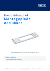 Montageplade dørlukker Produktdatablad DA