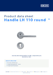 Handle LH 110 round  * Product data sheet EN