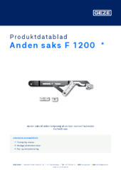 Anden saks F 1200  * Produktdatablad DA