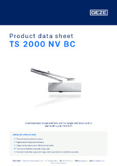 TS 2000 NV BC Product data sheet EN