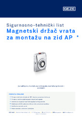 Magnetski držač vrata za montažu na zid AP  * Sigurnosno-tehnički list HR