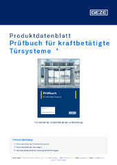 Prüfbuch für kraftbetätigte Türsysteme  * Produktdatenblatt DE