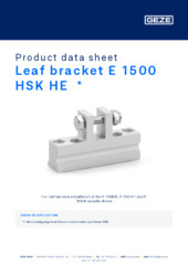 Leaf bracket E 1500 HSK HE  * Product data sheet EN