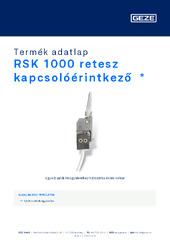 RSK 1000 retesz kapcsolóérintkező  * Termék adatlap HU