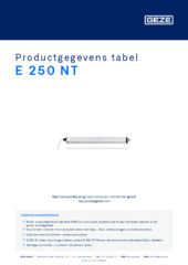 E 250 NT Productgegevens tabel NL
