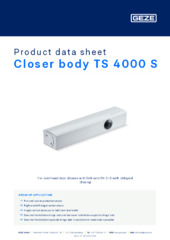 Closer body TS 4000 S Product data sheet EN
