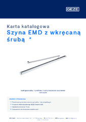 Szyna EMD z wkręcaną śrubą  * Karta katalogowa PL