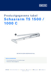 Schaararm TS 1500 / 1000 C Productgegevens tabel NL