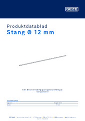 Stang Ø 12 mm Produktdatablad NB