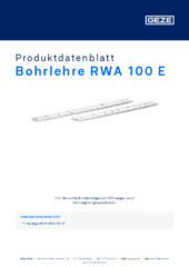 Bohrlehre RWA 100 E Produktdatenblatt DE