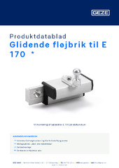 Glidende fløjbrik til E 170  * Produktdatablad DA