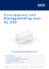 Stanggeleiding voor OL 320 Productgegevens tabel NL