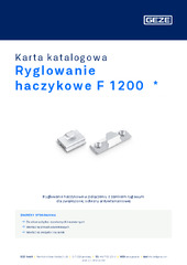 Ryglowanie haczykowe F 1200  * Karta katalogowa PL