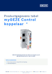 myGEZE Control koppelaar  * Productgegevens tabel NL