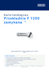 Przekładnia F 1200 zamykana  * Karta katalogowa PL