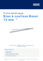 Bras à coulisse Boxer 12 mm  * Fiche technique FR