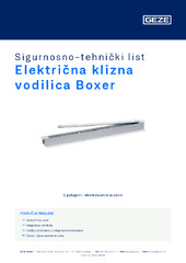 Električna klizna vodilica Boxer Sigurnosno-tehnički list HR