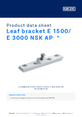 Leaf bracket E 1500/ E 3000 NSK AP  * Product data sheet EN