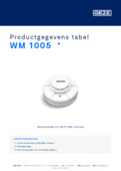 WM 1005  * Productgegevens tabel NL