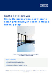 Skrzydło przesuwno-rozwierane ścian przesuwnych ręcznie MSW z funkcją stop  * Karta katalogowa PL