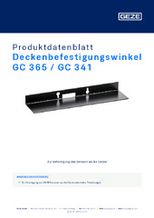 Deckenbefestigungswinkel GC 365 / GC 341 Produktdatenblatt DE