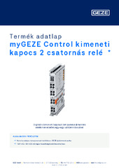 myGEZE Control kimeneti kapocs 2 csatornás relé  * Termék adatlap HU