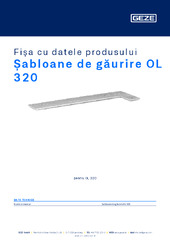 Șabloane de găurire OL 320 Fișa cu datele produsului RO
