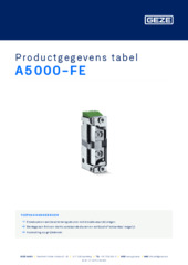 A5000-FE Productgegevens tabel NL