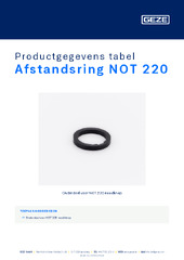 Afstandsring NOT 220 Productgegevens tabel NL