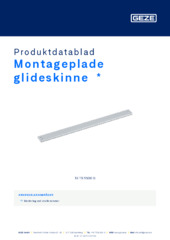 Montageplade glideskinne  * Produktdatablad DA