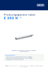 E 350 N  * Productgegevens tabel NL