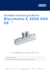 Blocchetto E 3000 HSK HE  * Scheda tecnica prodotto IT