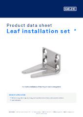 Leaf installation set  * Product data sheet EN