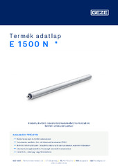 E 1500 N  * Termék adatlap HU
