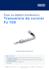 Transmisie de cornier Fz 100 Fișa cu datele produsului RO