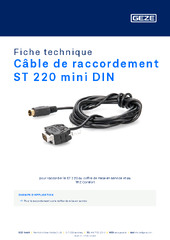 Câble de raccordement ST 220 mini DIN Fiche technique FR