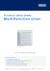 Multifunction siren Product data sheet EN