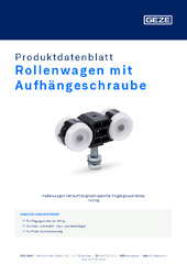 Rollenwagen mit Aufhängeschraube Produktdatenblatt DE