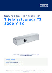 Tijelo zatvarača TS 3000 V BC Sigurnosno-tehnički list HR