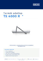 TS 4000 R  * Termék adatlap HU