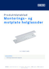 Monterings- og motplate helglassdør Produktdatablad NB