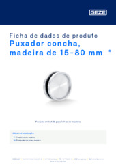 Puxador concha, madeira de 15-80 mm  * Ficha de dados de produto PT