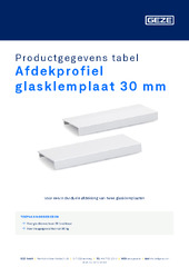 Afdekprofiel glasklemplaat 30 mm Productgegevens tabel NL