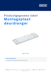 Montageplaat deurdranger Productgegevens tabel NL