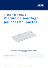 Plaque de montage pour ferme-portes Fiche technique FR