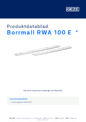 Borrmall RWA 100 E  * Produktdatablad SV
