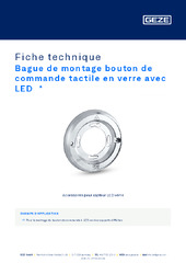 Bague de montage bouton de commande tactile en verre avec LED  * Fiche technique FR